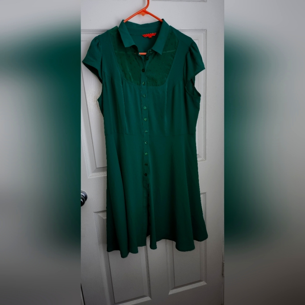 Kelly Green button-down dress